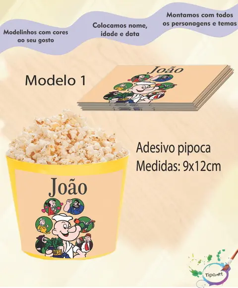 Adesivo P/balde Pipoca-popai