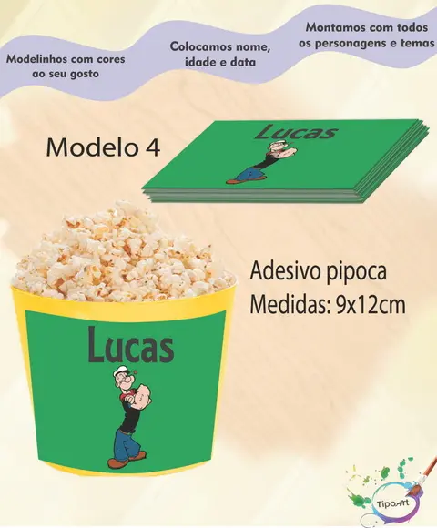 Adesivo P/balde Pipoca-popai