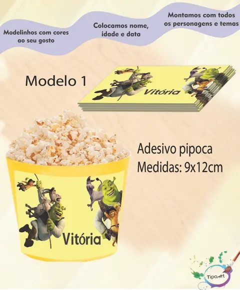 Adesivo P/balde Pipoca-shrek