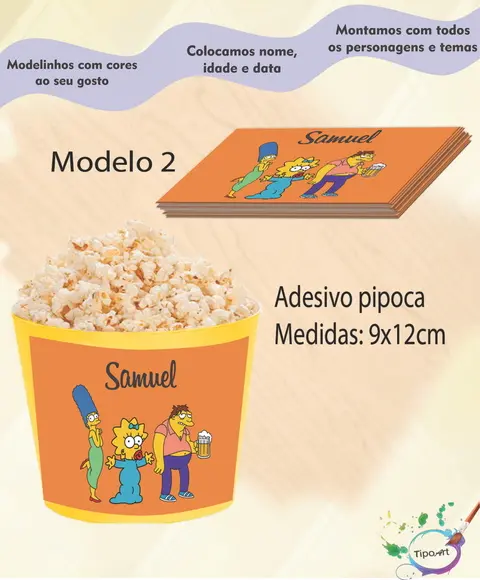 Adesivo P/balde Pipoca-simpson