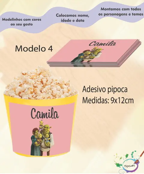 Adesivo P/balde Pipoca-shrek