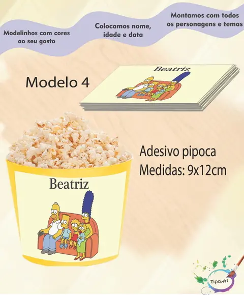 Adesivo P/balde Pipoca-simpson