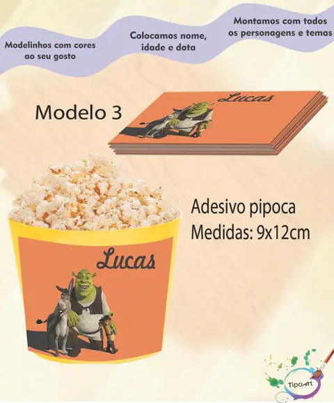 Adesivo P/balde Pipoca-shrek
