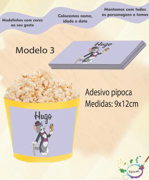 Adesivo P/balde Pipoca-tom e Jerry
