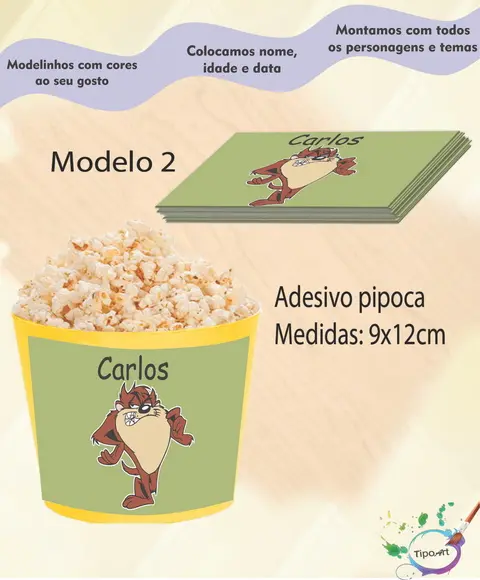 Adesivo P/balde Pipoca-taz Mania