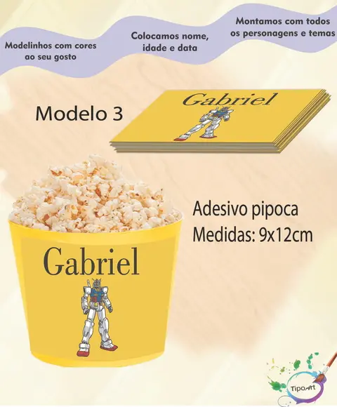 Adesivo P/balde Pipoca-transformers
