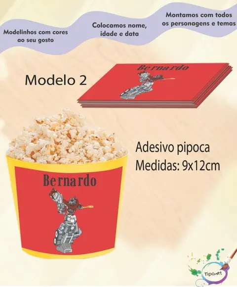 Adesivo P/balde Pipoca-transformers