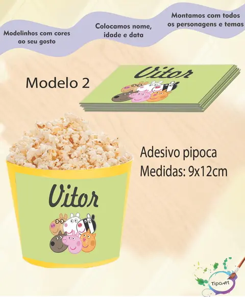 Adesivo para Balde de Pipoca
