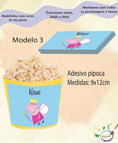 Adesivo para Balde de Pipoca