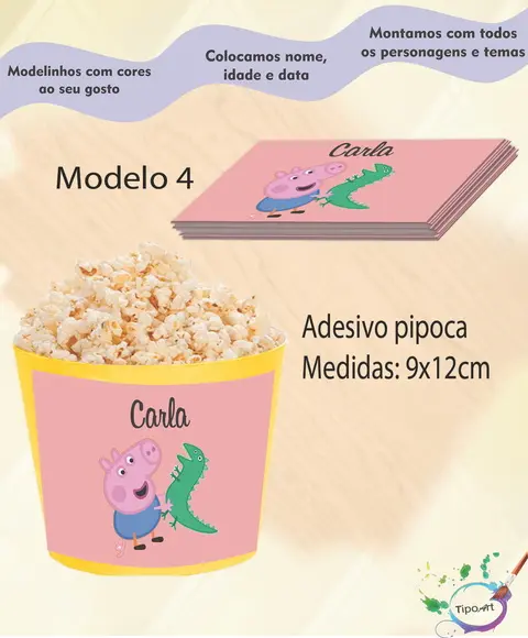 Adesivo para Balde de Pipoca