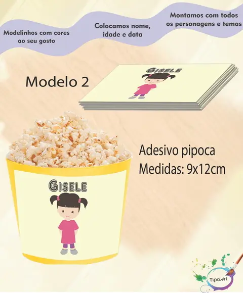 Adesivo para Balde de Pipoca-boo