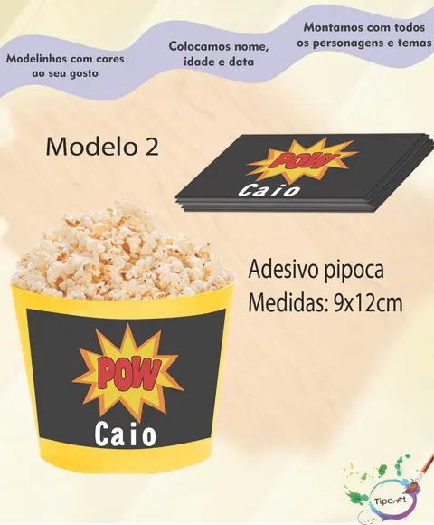 Adesivo para Balde de Pipoca-bomba