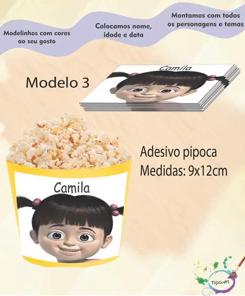 Adesivo para Balde de Pipoca-boo