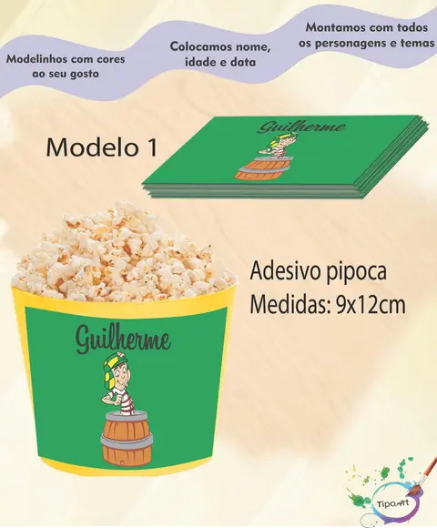 Adesivo para Balde de Pipoca-chaves