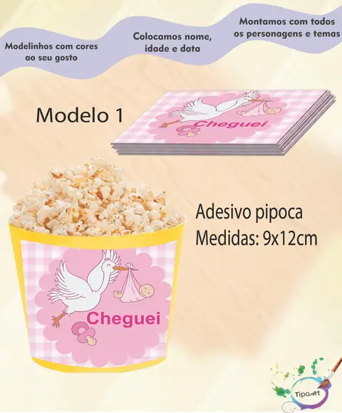 Adesivo para Balde de Pipoca-chá de Bebe