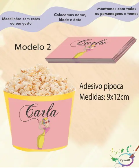 Adesivo para Balde de Pipoca-chaves
