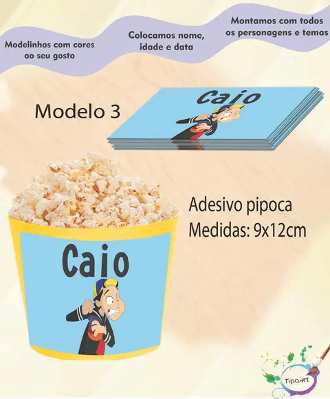 Adesivo para Balde de Pipoca-chaves