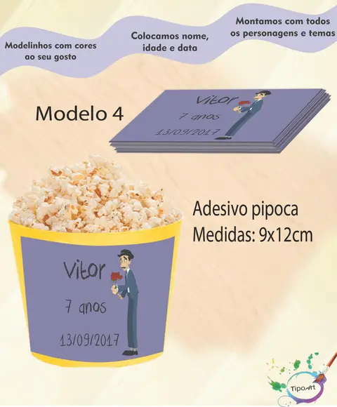 Adesivo para Balde de Pipoca-chaves