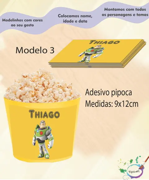 Adesivo para Balde de Pipoca-buzz Lighty
