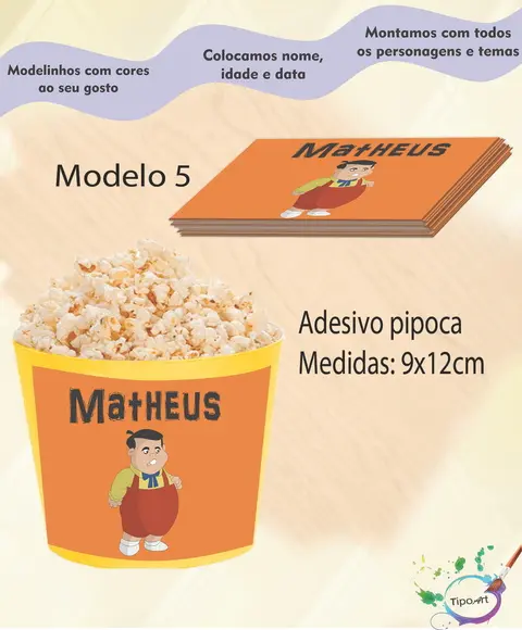 Adesivo para Balde de Pipoca-chaves