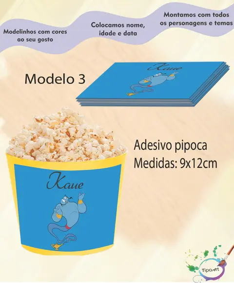 Adesivo para Balde de Pipoca-genio