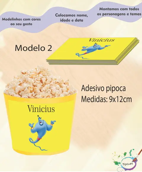 Adesivo para Balde de Pipoca-genio