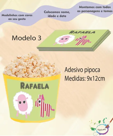 Adesivo para Balde de Pipoca-lalaloopsy