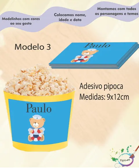 Adesivo para Balde de Pipoca-marinheiro