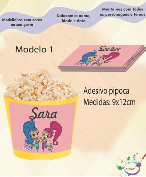 Adesivo para Balde de Pipoca-shimmer