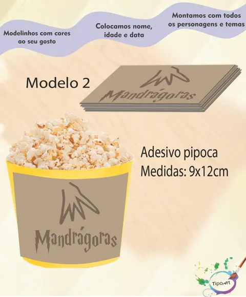 Adesivo para Balde Pipoca-harry Potter-2
