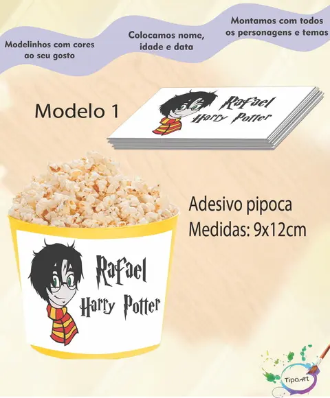 Adesivo para Balde Pipoca-harry Potter-2