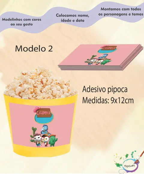 Adesivo para Balde Pipoca-sheriff Calie