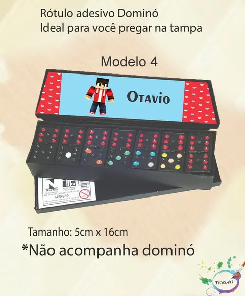 Adesivo para Dominó - Minecraft