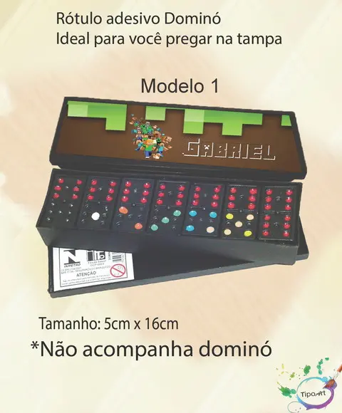 Adesivo para Dominó - Minecraft