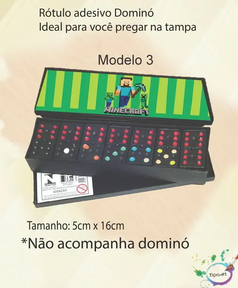 Adesivo para Dominó - Minecraft