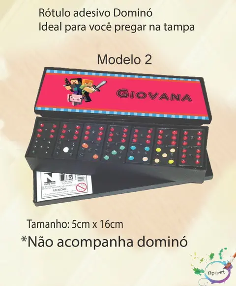 Adesivo para Dominó - Minecraft