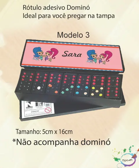 Adesivo para Dominó - Shimmer Shine