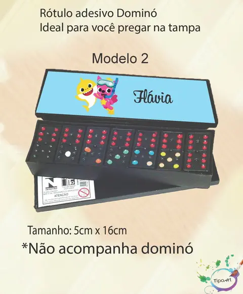Adesivo para Dominó -baby Shark