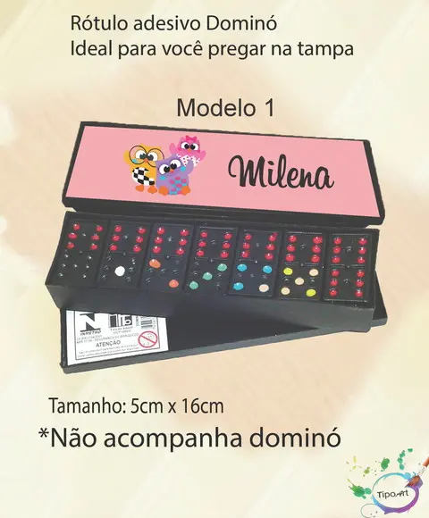 Adesivo para Dominó -bubu e as Corujinhas