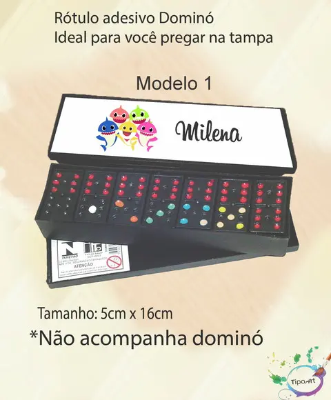 Adesivo para Dominó -baby Shark