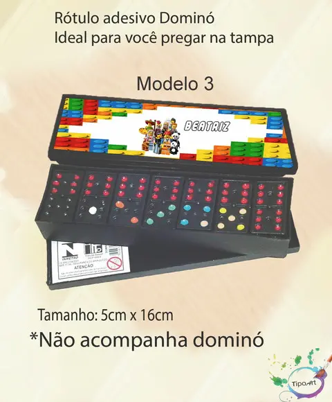 Adesivo para Dominó -lego