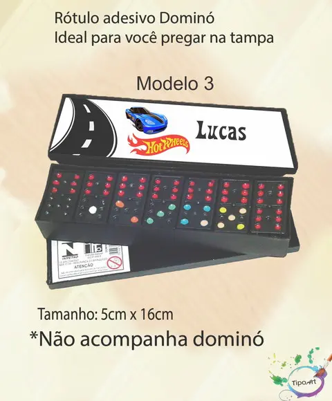 Adesivo para Dominó -hot Weels