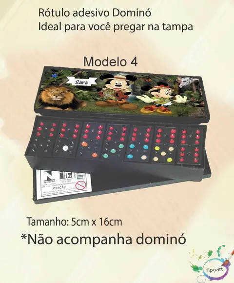 Adesivo para Dominó -mickey Safari