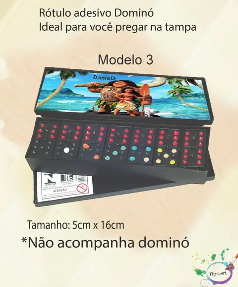 Adesivo para Dominó -moana e Mauí
