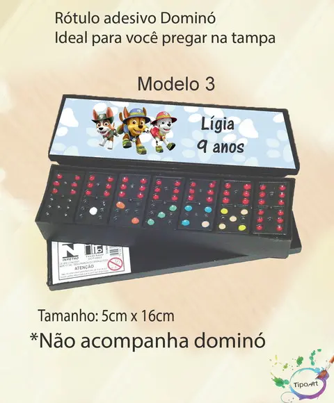 Adesivo para Dominó -patrulha Canina