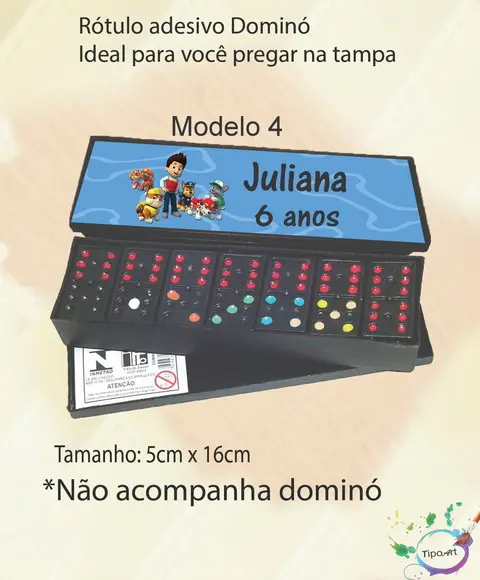 Adesivo para Dominó -patrulha Canina