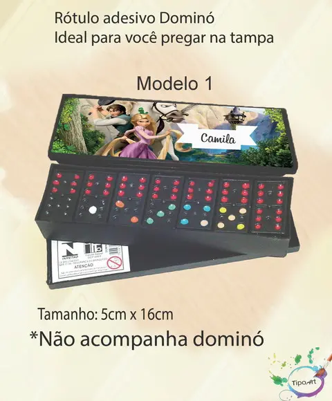 Adesivo para Dominó -rapunzel