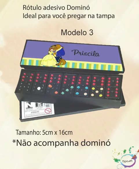 Adesivo para Dominó-bela e a Fera