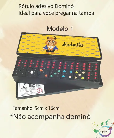 Adesivo para Dominó-bela e a Fera
