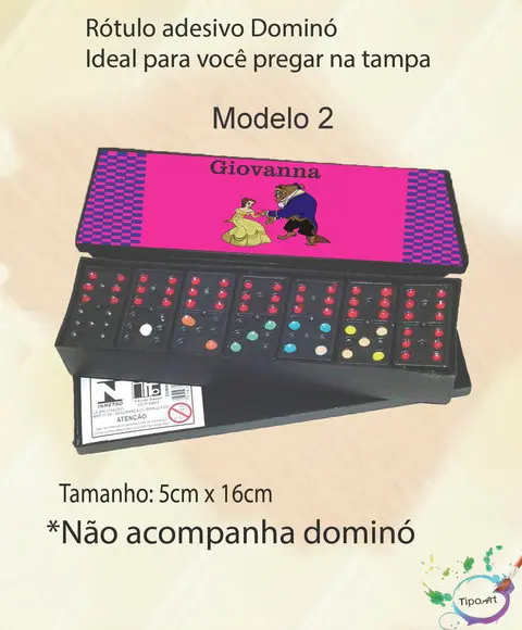 Adesivo para Dominó-bela e a Fera